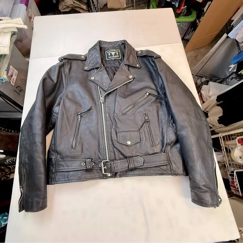 Barneys Leather Motorcycle Jacket - Picture 14 of 16